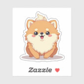 魅力的ポメラニア犬、泡立つかわいい喜び、小 シール (シート)