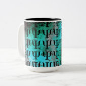 魅力的マーブルターコイズ心理学マグ ツートーンマグカップ (正面左)