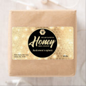 魅力的モダンなスパークル金ゴールドbeeスクリプトhoney la la ラベル (インサイチュ)