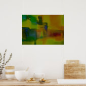 魅力的モダンな魅力的抽象芸術アートプリント ポスター (キッチン)