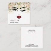 魅力的モダンシンプル顔 スクエア名刺 (正面/裏面)