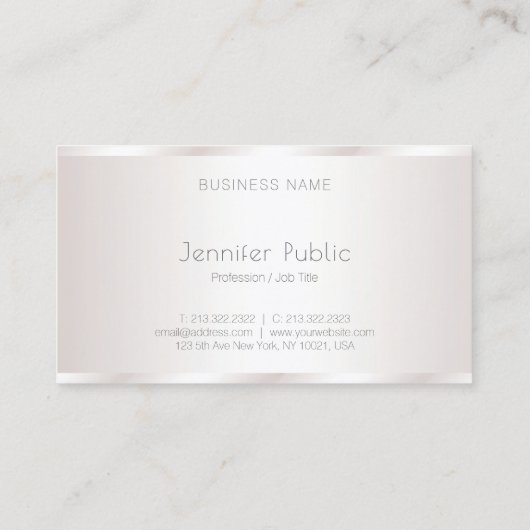 魅力的モダンデザインプロフェッショナルエレガントグラム 名刺 (裏面)