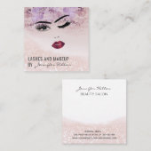 魅力的モダンフローラ感性ガール顔 スクエア名刺 (正面/裏面)