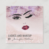 魅力的モダンフローラ感性ガール顔 スクエア名刺 (正面)