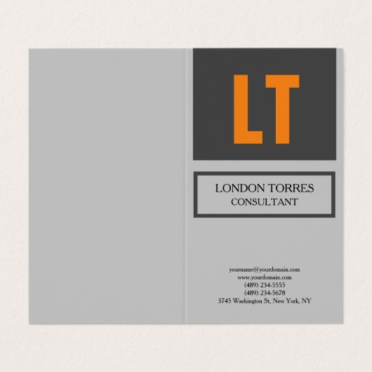 魅力的モノグラムのな灰色の平野 名刺 (外部フラット)