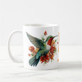 魅力的モノグラムのハミングバードパーソナライズされた: コーヒーマグカップ (左)