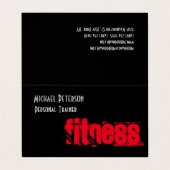 魅力的ユニークなブラックグレーパーソナルトレーナー 名刺 (外部フラット)