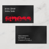 魅力的ユニークなブラックグレーレッドパーソナルトレーナー 名刺 (正面/裏面)