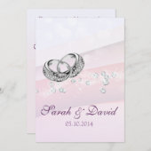 魅力的リングや輪|リハーサルディナー 招待状 (正面/裏面)