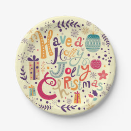 魅力的レトロホリすてきス文字デザイン ペーパープレート