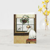 魅力的ヴィンテージいけなキッド・ノーテカード カード (黄色い花)