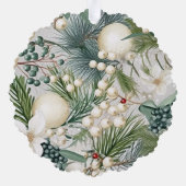 魅力的ヴィンテージエレガントアイボリー&ブルーファミリーフォト オーナメントカード (裏面)