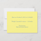 魅力的ヴィンテージストークムーン男の赤ちゃん発表 案内状 (裏面)