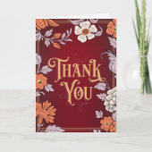 魅力的ヴィンテージフローラ サンキューカード (正面)