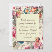 魅力的ヴィンテージ夏フローラ招待状テンプレート 招待状 (正面)