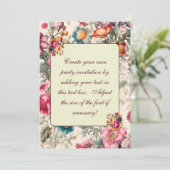 魅力的ヴィンテージ夏フローラ招待状テンプレート 招待状 (スタンド正面)