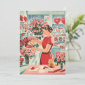 魅力的ヴィンテージ花屋のシーン 招待状 (スタンド正面)