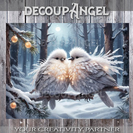 魅力的冬の鳥 – Decompage - 薄葉紙