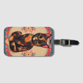 魅力的可愛い亀鮮やか縁ど猫 ラゲッジタグ (正面横)