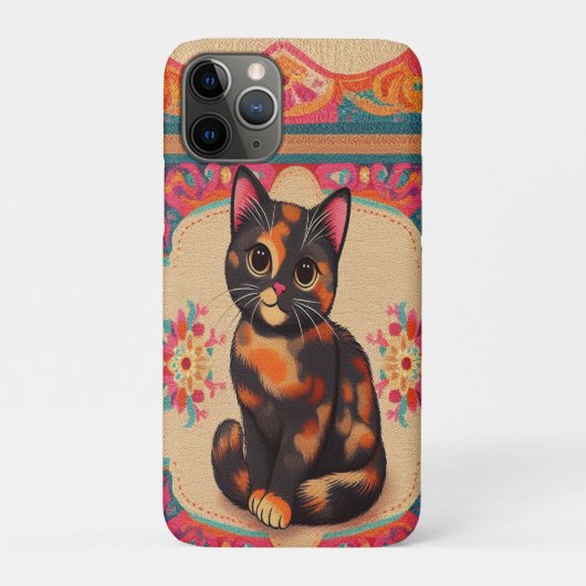 魅力的可愛い亀鮮やか縁ど猫 Case-Mate iPhoneケース (裏)