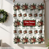 魅力的名前をカスタムするヴィンテージクリスマススロー フリースブランケット