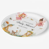 魅力的妖精の森の動物の赤ちゃんシャワー ペーパープレート (アングル)