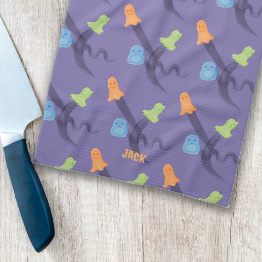 魅力的幽霊、カスタマイズ可能 キッチンタオル