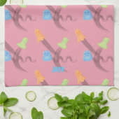 魅力的幽霊、カスタマイズ可能、ピンク キッチンタオル (折り畳み)