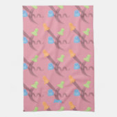 魅力的幽霊、カスタマイズ可能、ピンク キッチンタオル (縦)