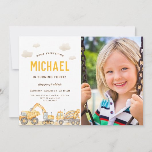 魅力的建築フォト誕生日招待状 招待状 (正面)