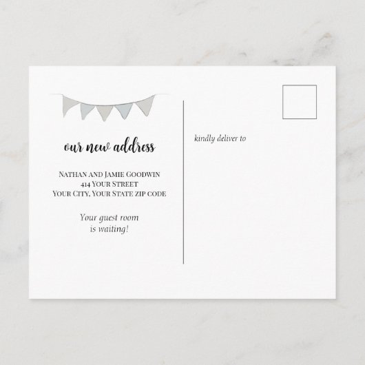 魅力的引っ越しました新しい住所ブラックドア ポストカード (裏面)