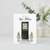 魅力的引っ越しました新しい住所ブラックドア ポストカード (スタンド正面)