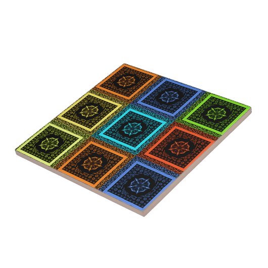 魅力的数々の市松模様に模様デザイン タイル (側面)