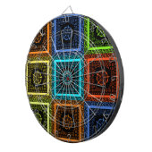 魅力的数々の市松模様に模様デザイン ダーツボード (正面右)