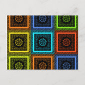 魅力的数々の市松模様に模様デザイン ポストカード (正面)