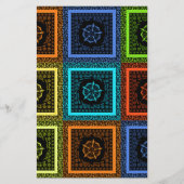 魅力的数々の市松模様に模様デザイン 便箋 (正面)