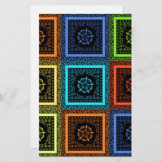 魅力的数々の市松模様に模様デザイン 便箋 (正面/裏面)