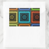 魅力的数々の市松模様に模様デザイン 長方形シール (バッグ)