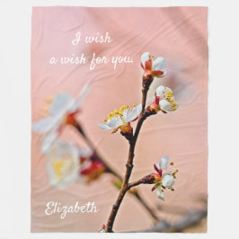 魅力的日本の咲く フリースブランケット