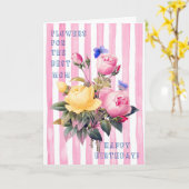 魅力的最高のフローラMOM誕生日 カード (黄色い花)