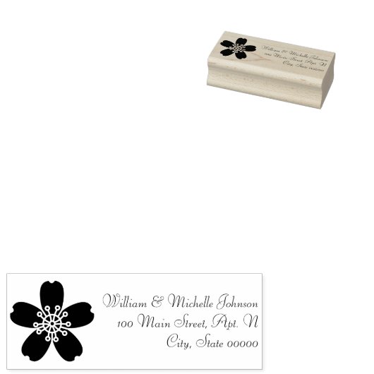 魅力的桜の木製の住所スタンプ ラバースタンプ (押印)