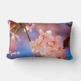 魅力的桜の花の束春 ランバークッション