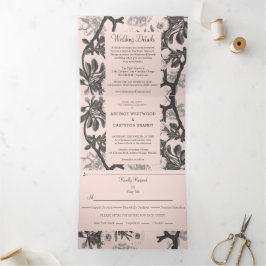 魅力的植物園ウェディング 三つ折り招待状