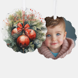 魅力的水モダン色クリスマス オーナメントカード