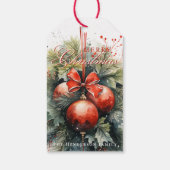 魅力的水モダン色クリスマス ギフトタグ (裏面)