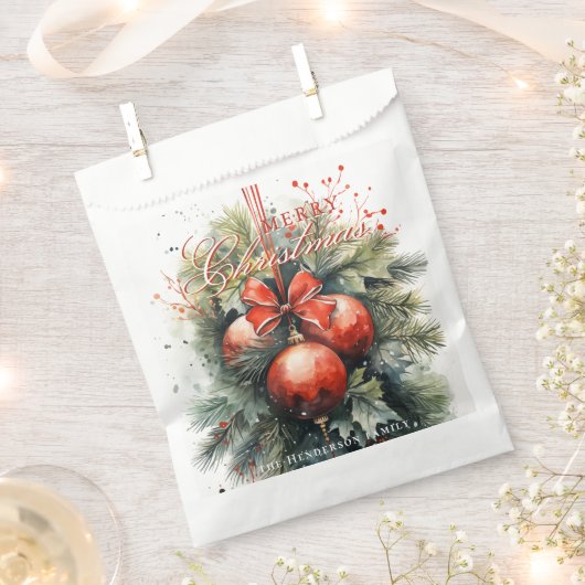 魅力的水モダン色クリスマス フェイバーバッグ (クリップ留めされた状態)