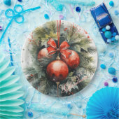 魅力的水モダン色クリスマス ペーパープレート (パーティー)