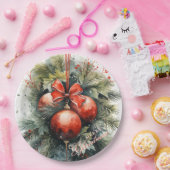 魅力的水モダン色クリスマス ペーパープレート (パーティー)