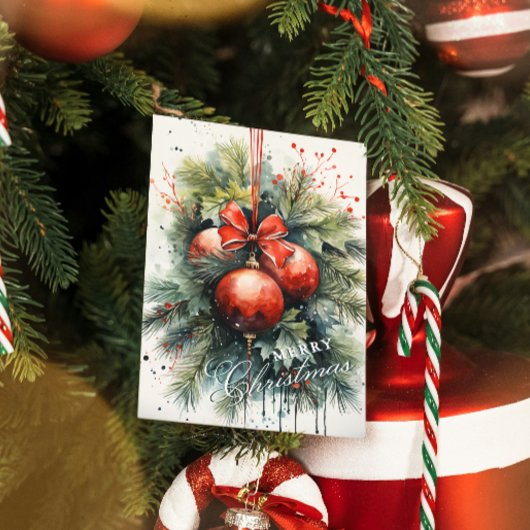 魅力的水モダン色クリスマス ポストカード