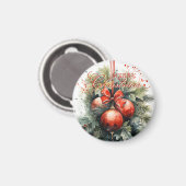 魅力的水モダン色クリスマス マグネット (正面/裏面)